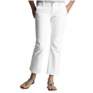 Gap cropped denim jeans cream white pants size 4